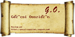 Gácsi Osszián névjegykártya